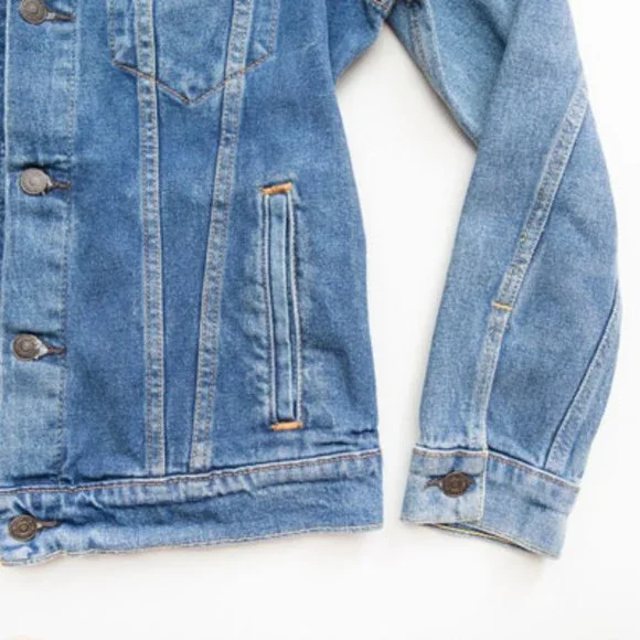 LEVIS Faded Blue Stretch Denim Jean Jacket